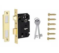 Golden Grace 3 Lever Sash Mortise Lock, Electro Brass, 64mm 2.5"