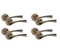 Golden Grace 4 Pair Astrid Design Door Handles Antique Brass Finish