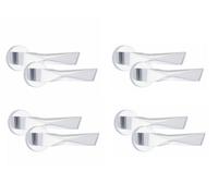 Golden Grace 4 Pair Aura Design Internal Door Handles Round Rose Polished Chrome Finish