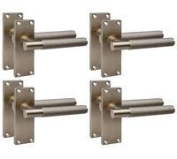 Golden Grace 4 Pairs T-Bar Interior Door Handle 120 x 40mm, Antique Brass | Includes spindles and fixing screws for quick installation, with an elegant classic plain edge backplate design.
