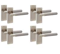 Golden Grace 4 Pairs Victorian T-Bar Knurled Design Interior Door Handle Antique Brass Finish 120 x 40mm