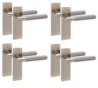 Golden Grace 4 Pairs Victorian T-Bar Knurled Design Interior Door Handle Antique Brass Finish 150 x 40mm