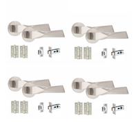 Golden Grace 4 Set Aura Design Internal Door Handles Sets With Latch And Bb Hinges Round Rose Satin Nickel Finish