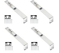 Golden Grace 4 Set Flush Door Bolt Polished Chrome Finish Concealed Security French Double Door Bolts - 150mm