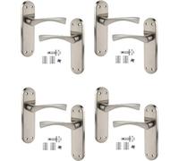 Golden Grace 4 X Astrid Stainless Steel Modern Chrome Door Backplate Internal Handles Hinge & Latch