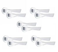 Golden Grace 5 Pair Aura Design Internal Door Handles Round Rose Polished Chrome Finish