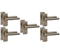 Golden Grace 5 Pairs Victorian T-Bar Linear Design Interior Door Handle Antique Brass Finish 120 x 40mm