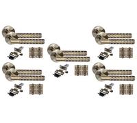 Golden Grace 5 Set Knurled Hex Cut T-Bar Internal Door Handles With Latch And Hinges Antique Brass Finish