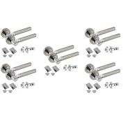 Golden Grace 5 Set Titan Style Door Handles Chrome Finish Round Rose With Hinges & 75mm Latches