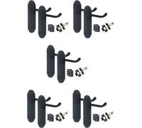 Golden Grace 5 Set Victorian Epsom Internal Door Handles Matt Black Finish 2.5" Tubular Latch Pair Of Ball Bearing Hinges Pack 168 X 40mm - Gg