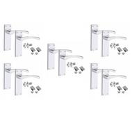 Golden Grace 5 Set Victorian Scroll Astrid Door Handles Polished Chrome With Hinges & Latches - 150mm X 40mm