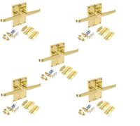 Golden Grace 5 Set Victorian Straight Polished Brass Lever Latch Internal Door Handles Sets With 2.5 " Latch And Standard Butt Hinges