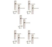 Golden Grace 5 Sets of Duo Finished Aztec Door Handles on Designer Backplate Lever Latch Handle 200mm x 42mm with Ball Bearing Hinges and 2.5" Tubular Latch