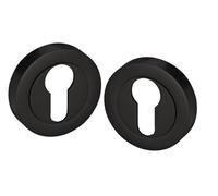 Golden Grace 52mm Euro Cylinder Escutcheon Round Rose, Matt Black