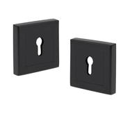 Golden Grace 52mm Square Rose Key Hole Escutcheon, Matt Black