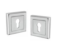 Golden Grace 52mm Square Rose Key Hole Escutcheon, Polished Chrome