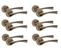 Golden Grace 6 Pair Astrid Design Door Handles Antique Brass Finish