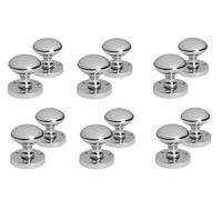 Golden Grace 6 Pairs Mortice Door Knobs Polished Chrome Finish Kitchen Cabinet Drawer Round Pull Handle