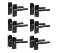 Golden Grace 6 Pairs Victorian T-Bar Linear Design Interior Door Handle Matt Black Finish 120 x 40mm