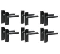 Golden Grace 6 Pairs Victorian T-Bar Linear Design Interior Door Handle Matt Black Finish 150 x 40mm