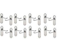 Golden Grace 8 Pairs Of Epsom Design Victorian Scroll Handle On Shaped Backplate Door Lever Latch Premium Internal Door Handle Polished Chrome