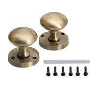 Golden Grace Antique Brass Sprung Mortice Door Knobs, 60mm, 1 Pair | Antique brass finish sprung mortice pair includes a spindle and screws for fast, easy installation to interior doors.