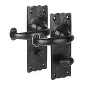 Golden Grace Antique Plain Bathroom Door Handles, 150x52mm Black