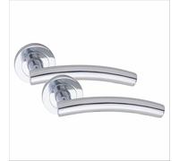 Golden Grace Arched T-Bar Door Handles Polished Chrome Finish, 1 Pair