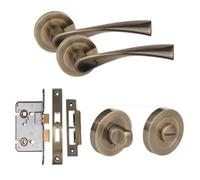 Golden Grace Astrid Design Bathroom Door Handle Set Thumbturn And Mortise Lock Antique Brass