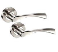 Golden Grace Astrid Design Door Handles on Round Rose in Duo Chrome Finish