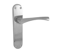 Golden Grace Astrid Door Handle on Backplate, Polished Chrome, 182mm x 45mm
