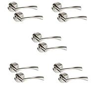 Golden Grace Astrid Door Handles, Duo Finish Satin Nickel Polished Chrome