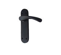 Golden Grace Astrid Door Handles on Backplate, Matt Black, 182mm x 45mm