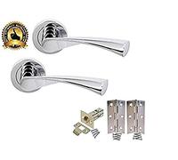 Golden Grace Astrid Lever On Rose Door Handles Latch Pack, Duo Finish