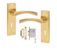Golden Grace Astrid Lock Door Handle with 3 Lever Lock, Key Lock Set