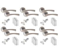 Golden Grace Astrid Rose Door Handles, Duo Chrome, 3" Latch & Hinges 6 Set | Golden Grace Astrid rose door handles Duo Chrome finish including 3x3" Ball Bearing Hinges, 3" latch & Various lock sets