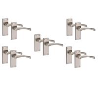 Golden Grace Astrid Scroll Door Handle 120x40mm, 5 Pairs Satin Nickel
