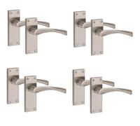 Golden Grace Astrid Scroll Interior Door Handle, 4 Pairs, Satin Nickel