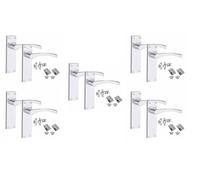Golden Grace Astrid Scroll Latch Door Handles, Polished Chrome, 5 Sets