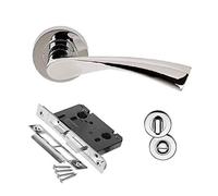 Golden Grace Astrid Twist Bathroom Door Handle, Polished Chrome