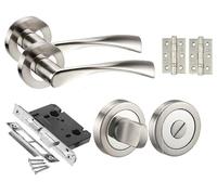 Golden Grace Astrid Twist Bathroom Door Handles, Duo Chrome Finish