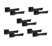 Golden Grace Aura Door Handles Square Rose, Matt Black Finish