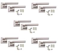 Golden Grace Aztec Door Handles Lever Latch on Square Rose, 5 Sets