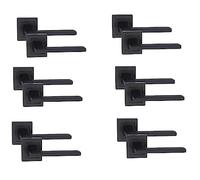 Golden Grace Aztec Straight Door Handles, 52mm, Matt Black 6 Pairs