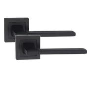 Golden Grace Aztec Straight Door Handles, Matt Black 52mm Backplate, 1 Pair