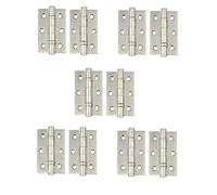 Golden Grace Ball Bearing Hinges in Satin Nickel, 3" 75mm - 5 Pairs