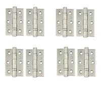Golden Grace Ball Bearing Hinges, Polished Chrome, 75mm 3 Inch, 4 Pairs | Supplied complete with matching screws for quick, hassle-free installation on internal timber doors.