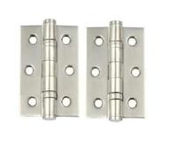 Golden Grace Ball Bearing Hinges, Satin Nickel Finish, 75mm 3", 1, 1 Pairs | Includes matching screws for simple setup; heavy duty metal build ensures smooth, reliable movement on timber doors.