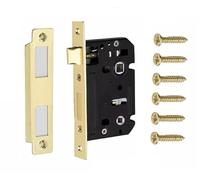 Golden Grace Bathroom Mortise Lock, Electro Brass, 64mm Backset Size