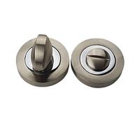Golden Grace Bathroom Toilet Door Thumb Twist Lock in Duo Chrome Finish, Turn & Release Set
